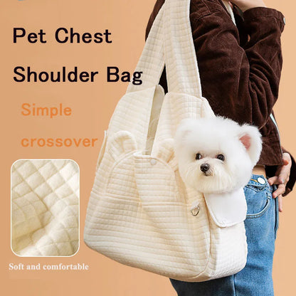 Pet outing bag Portable large capacity adjustable simple cross chest backpack Breathable ComfortDog Carrier Cat Bag Pet Supplies