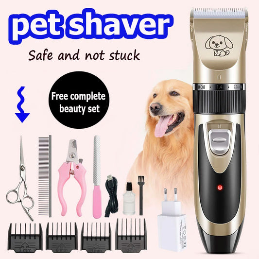 Pet Hair Trimmer Set Dog Hair Clipper Puppy Grooming Electric Shaver Ceramic Blade Cat Accessories Cordless Charging Professiona