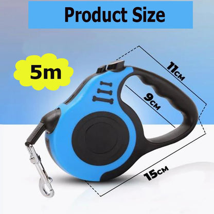 5m Durable Dog Leash Nylon Cat Lead Extension Automatic Retractable Puppy Walking Running Lead Roulette For Dogs Pet Products