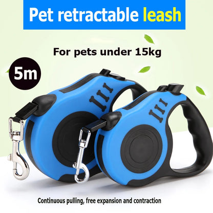 5m Durable Dog Leash Nylon Cat Lead Extension Automatic Retractable Puppy Walking Running Lead Roulette For Dogs Pet Products