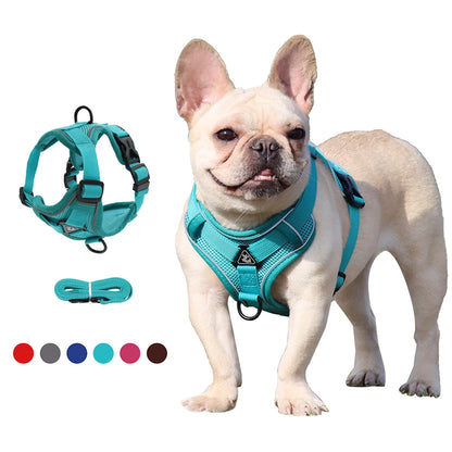 Dog Harness Puppy Cat No Pull Breathable Mesh Reflective Saddle For Small Medium Dogs Cats Adjustable Harness Pug Pet Supplies